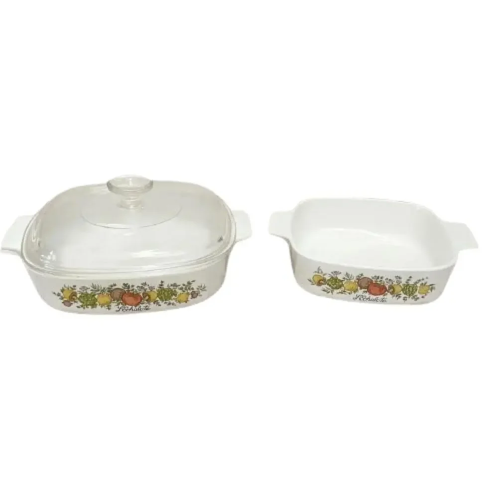 CORNING WARE Vintage Spice O' Life L'Échalote Casserole Dish Set 1.4L & 1 Quart
